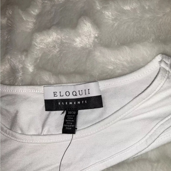NWT ELOQUII White One Shoulder Pullover Top Size 18/20 S/S NWT - Picture 3 of 5
